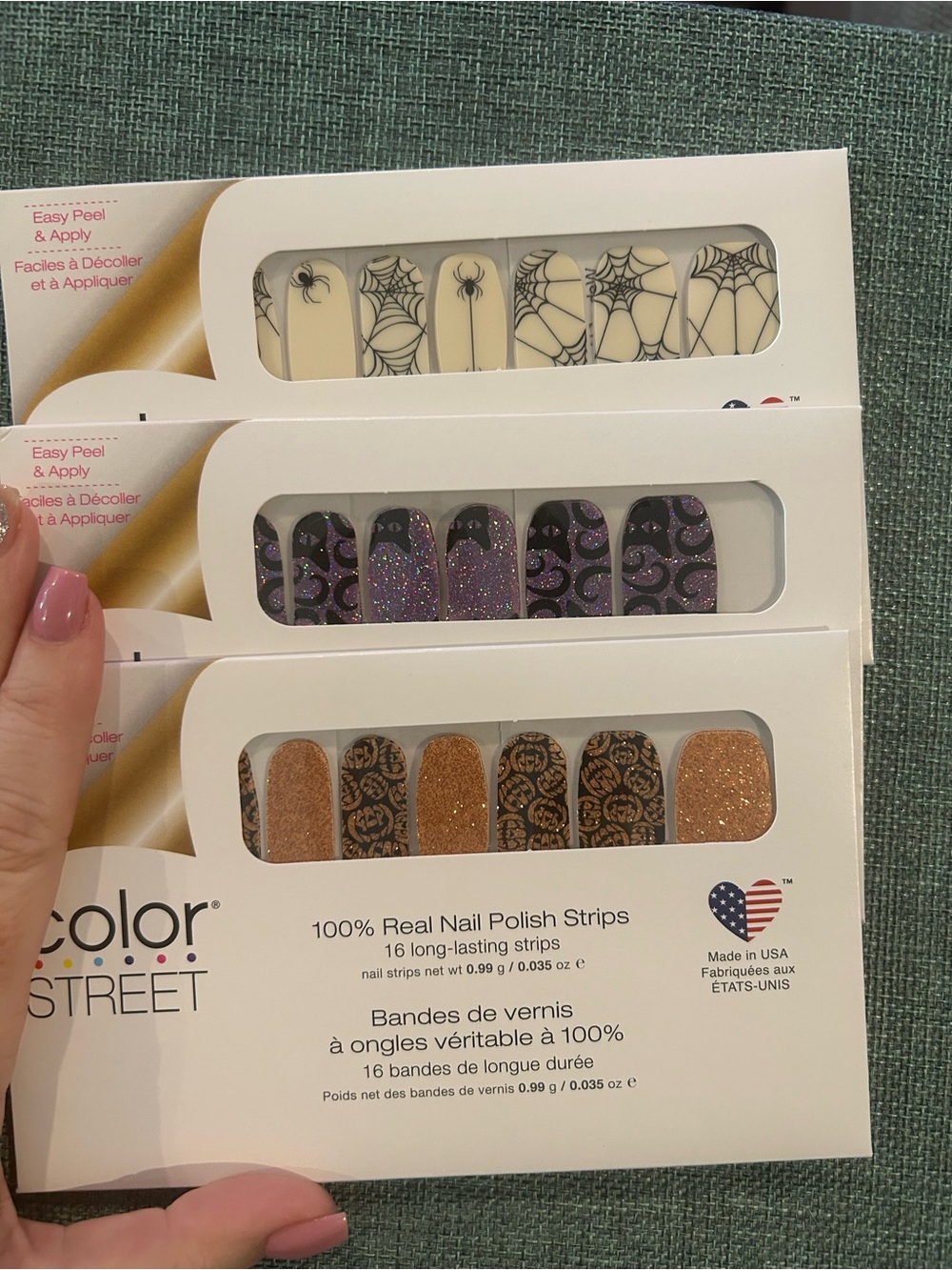 Color Street Halloween Nail Polish Strips Lot 3 NEW Sealed Cats Spiders Pumpkins